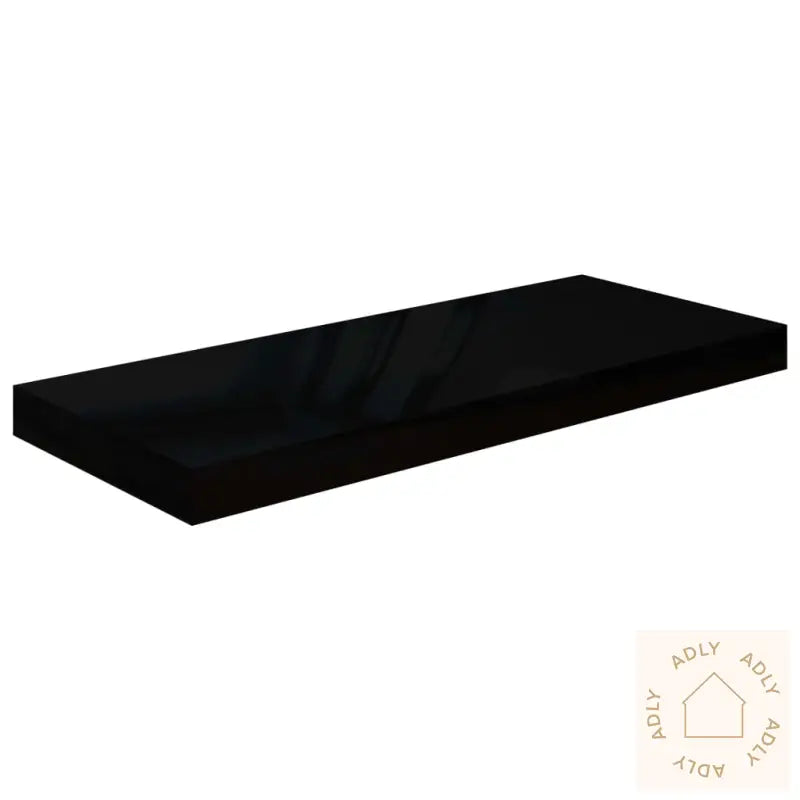 Flytende Vegghylle Høyglans Svart 60X23,5X3,8 Cm Mdf