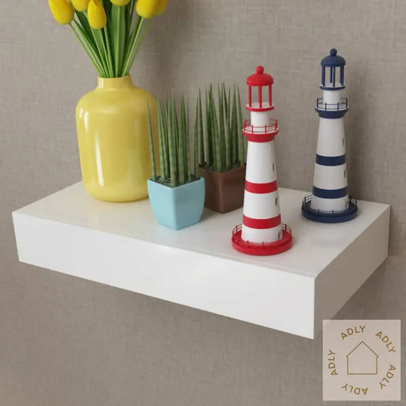 Flytende Vegghyller 2 Stk Mdf Bok/Dvd-Oppbevaring Hvit