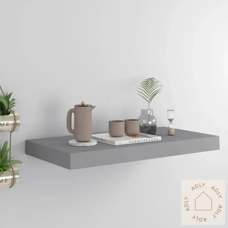 Flytende Vegghylle Grå 50X23X3,8 Cm Mdf