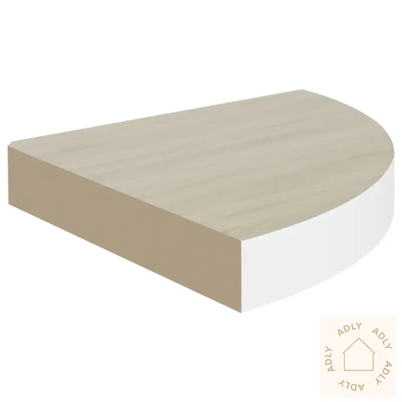 Hjørnehylle Vegghengt Eik Og Hvit 25X25X3,8 Cm Mdf