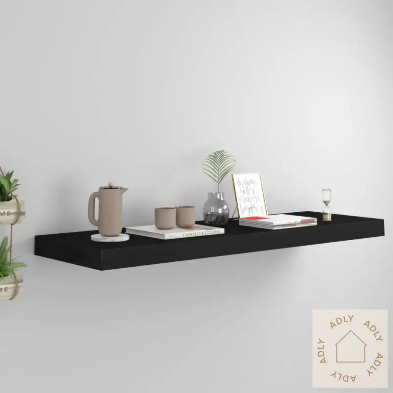 Flytende Vegghylle Svart 80X23,5X3,8 Cm Mdf