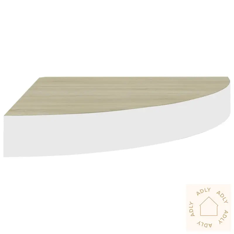 Hjørnehylle Vegghengt Eik Og Hvit 35X35X3,8 Cm Mdf