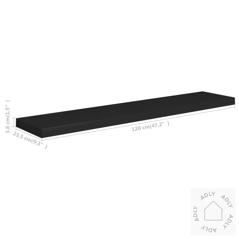 Flytende Vegghylle Svart 120X23,5X3,8 Cm Mdf