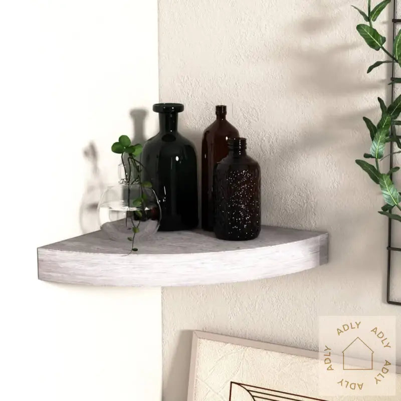Hjørnehylle Vegghengt Betonggrå 25X25X3,8 Cm Mdf