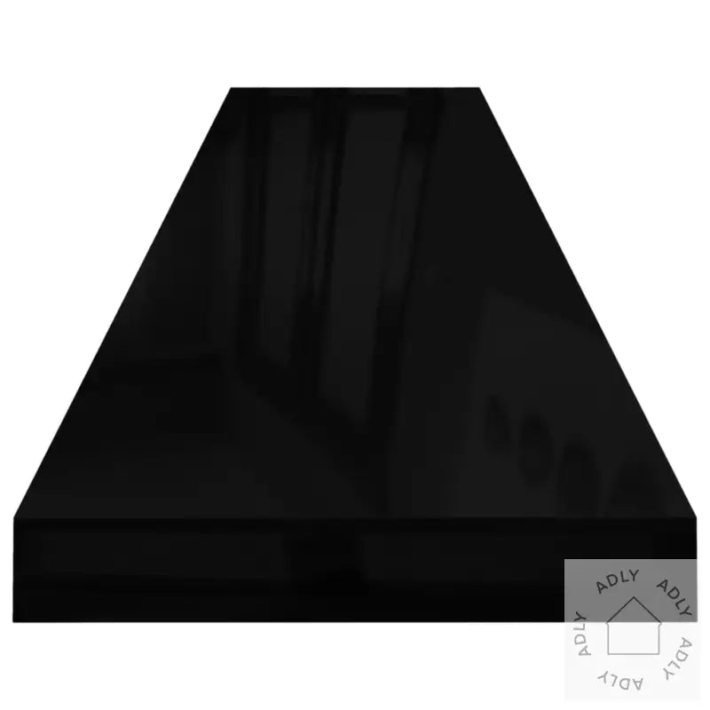 Flytende Vegghylle Høyglans Svart 120X23,5X3,8 Cm Mdf