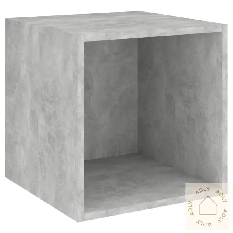 Veggskap I 2 Stk 37X37X37 Cm Konstruert Tre Betonggrå
