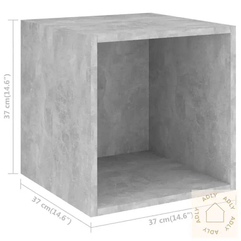 Veggskap I 2 Stk 37X37X37 Cm Konstruert Tre Betonggrå