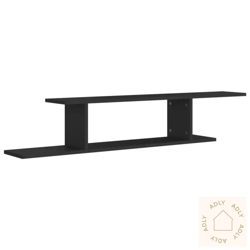 Veggmontert Tv-Hylle Svart 125X18X23 Cm Konstruert Tre