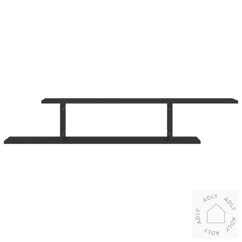 Veggmontert Tv-Hylle Svart 125X18X23 Cm Konstruert Tre