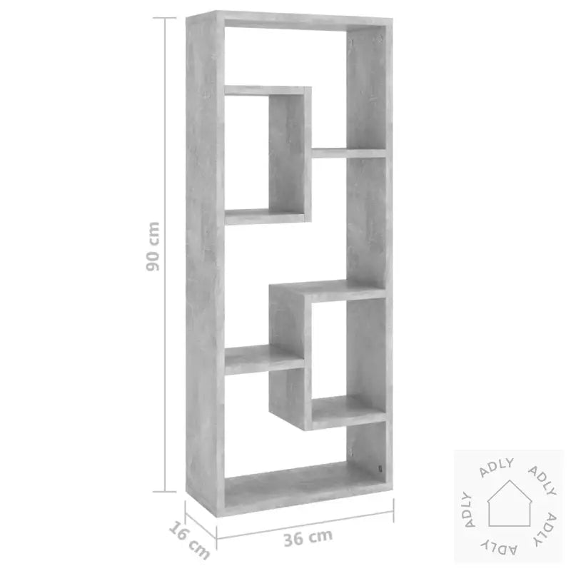 Vegghylle Betonggrå 36X16X90 Cm Konstruert Tre