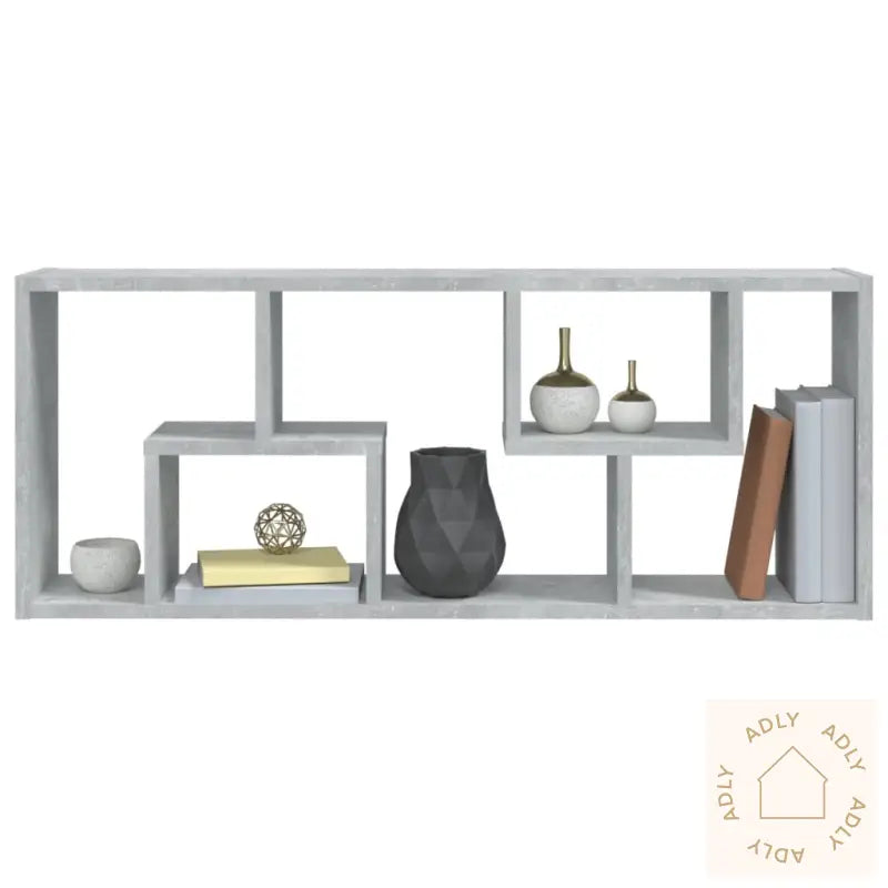 Vegghylle Betonggrå 36X16X90 Cm Konstruert Tre