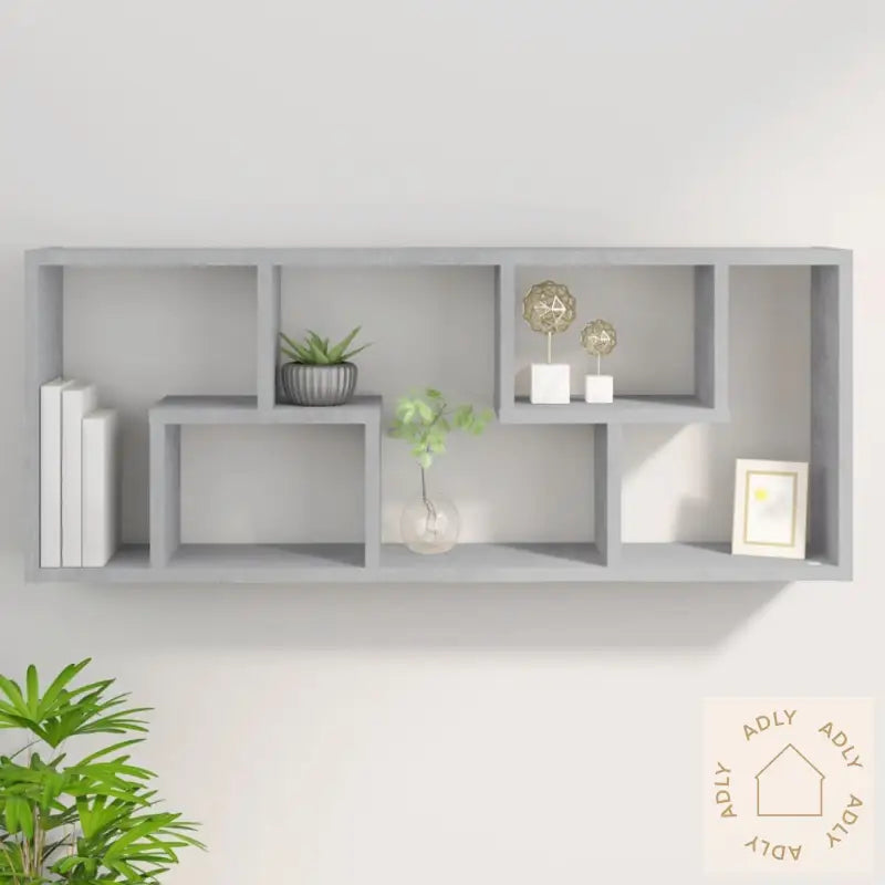 Vegghylle Betonggrå 36X16X90 Cm Konstruert Tre