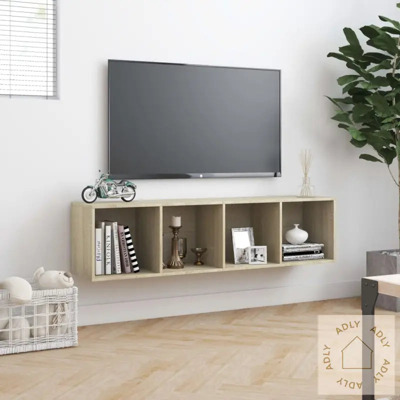 Bokhylle/Tv-Benk Sonoma Eik 143X30X36 Cm