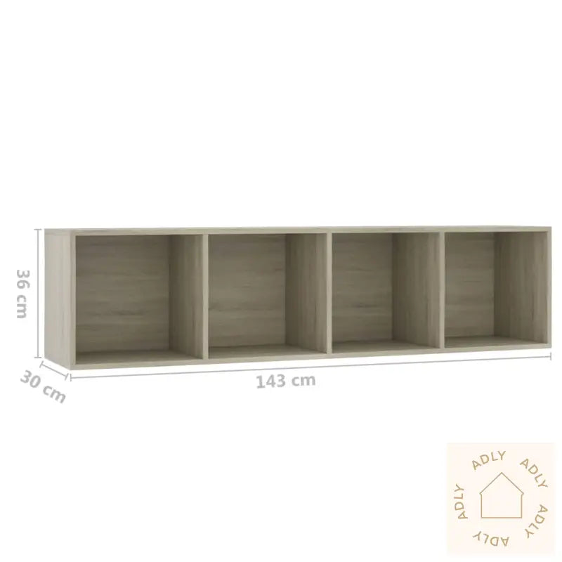 Bokhylle/Tv-Benk Sonoma Eik 143X30X36 Cm