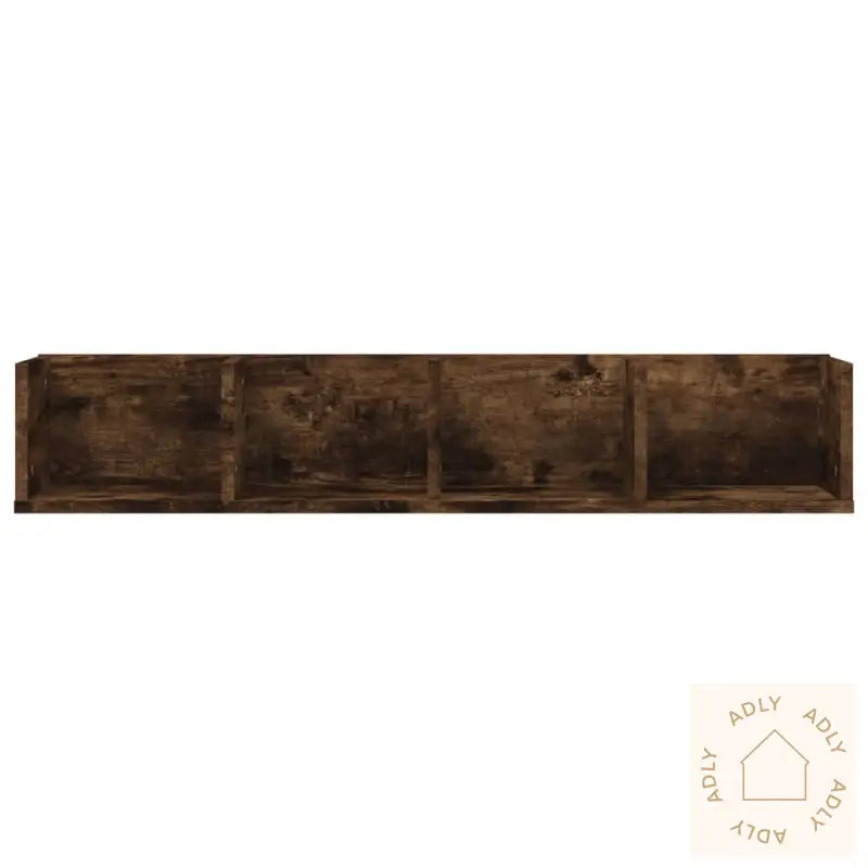 Veggmontert Cd-Hylle Røkt Eik 100X18X18 Cm Konstruert Tre