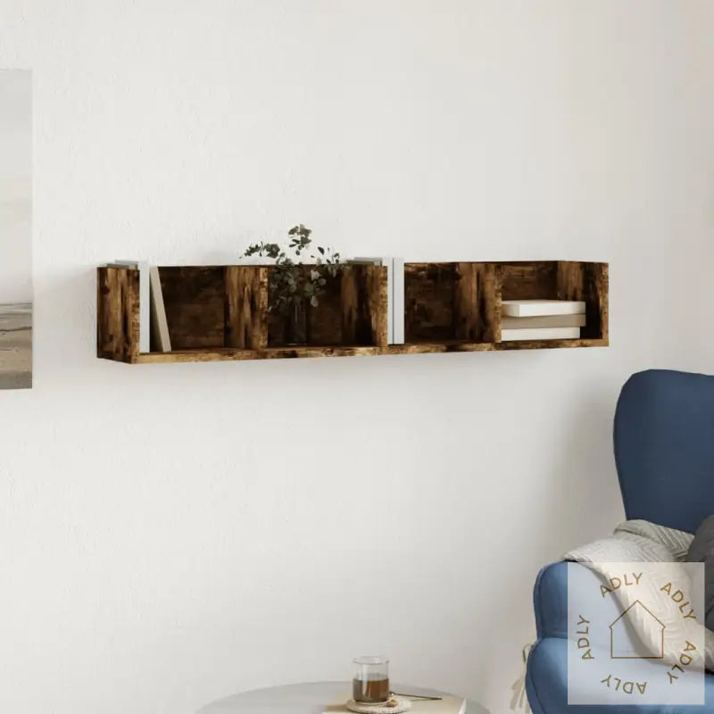 Veggskap Røkt Eik 99X18X16,5 Cm Konstruert Tre