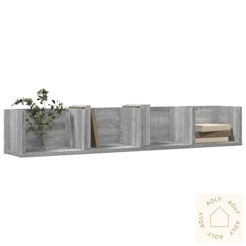 Veggskap Grå Sonoma 99X18X16,5 Cm Konstruert Tre