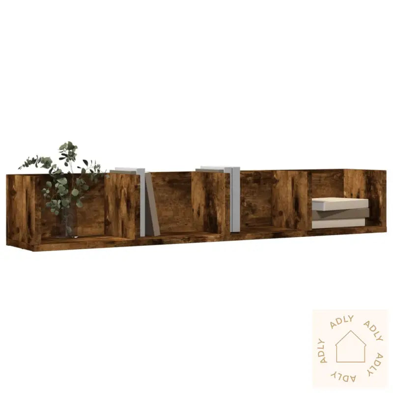 Veggskap Røkt Eik 99X18X16,5 Cm Konstruert Tre