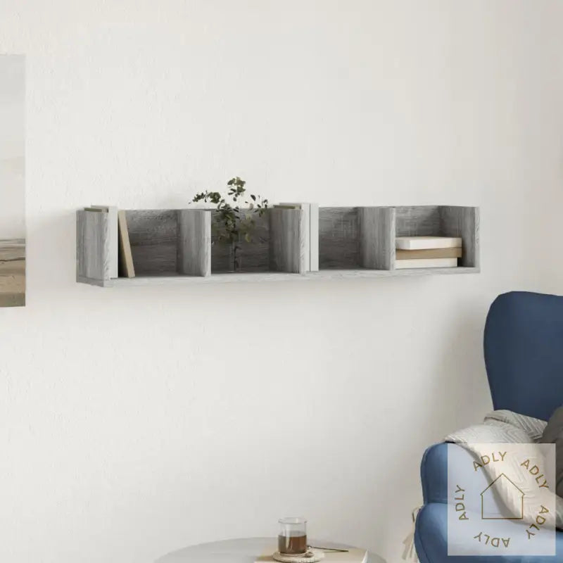 Veggskap Grå Sonoma 99X18X16,5 Cm Konstruert Tre