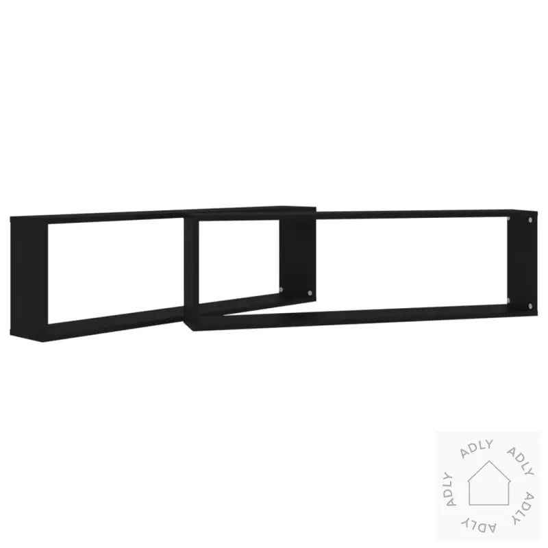 Vegghyller Kubeformet 2 Stk Svart 100X15X30 Cm Konstruert Tre