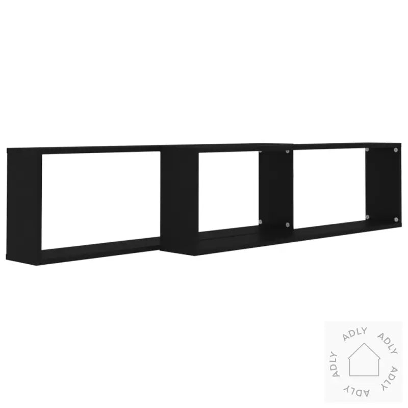 Vegghyller Kubeformet 2 Stk Svart 100X15X30 Cm Konstruert Tre