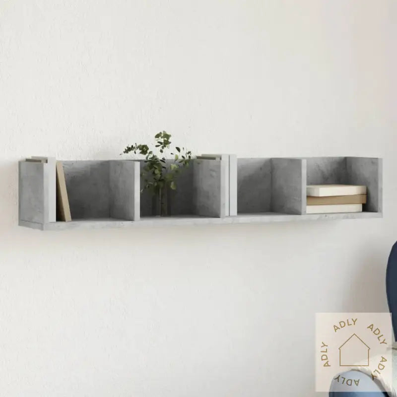 Veggskap Betonggrå 99X18X16,5 Cm Konstruert Tre