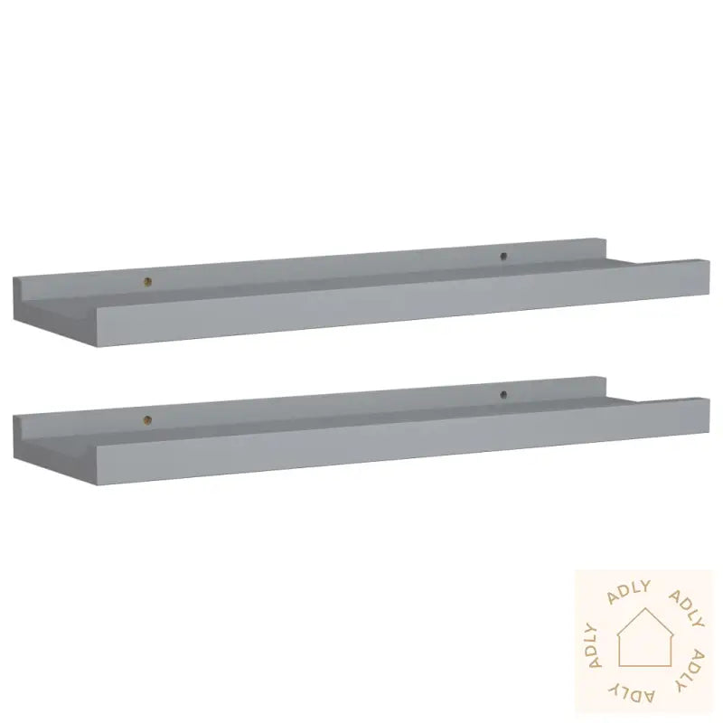Flytende Vegghyller 2 Stk Grå 40X9X3 Cm Mdf