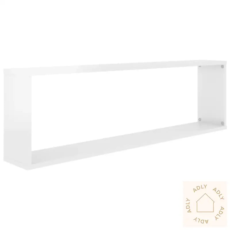 Vegghyller Kube 4 Stk Høyglans Hvit 100X15X30 Cm Konstruert Tre