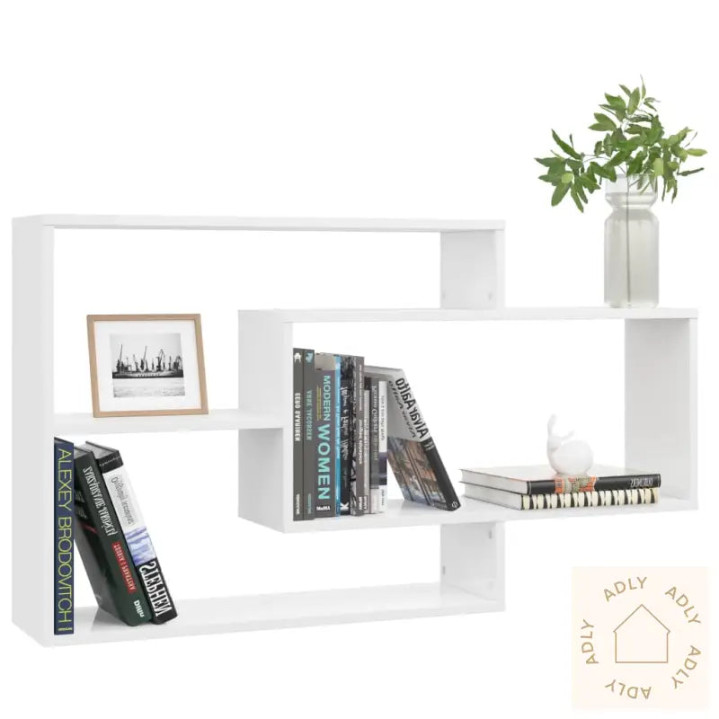 Vegghyller Høyglans Hvit 104X20X58,5 Cm Konstruert Tre