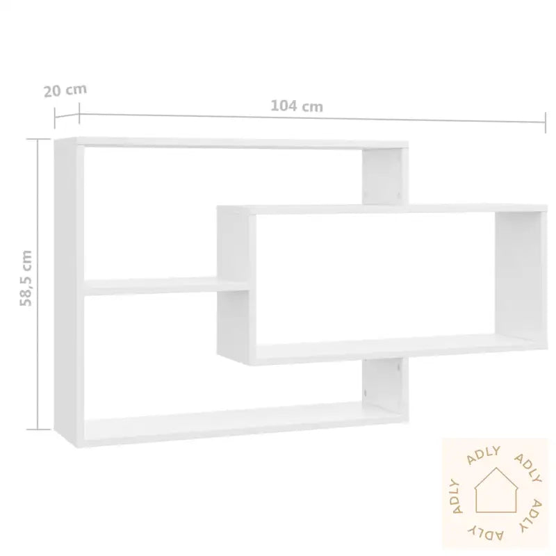 Vegghyller Høyglans Hvit 104X20X58,5 Cm Konstruert Tre