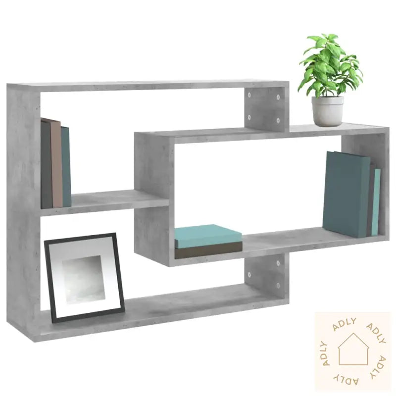Vegghyller Betonggrå 104X20X58,5 Cm Konstruert Tre