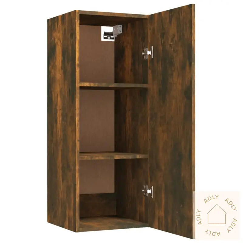 Veggskap Røkt Eik 34,5X34X90 Cm Konstruert Tre