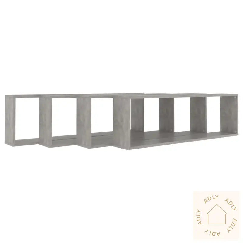Vegghyller Kube 4 Stk Betonggrå 100X15X30 Cm Konstruert Tre