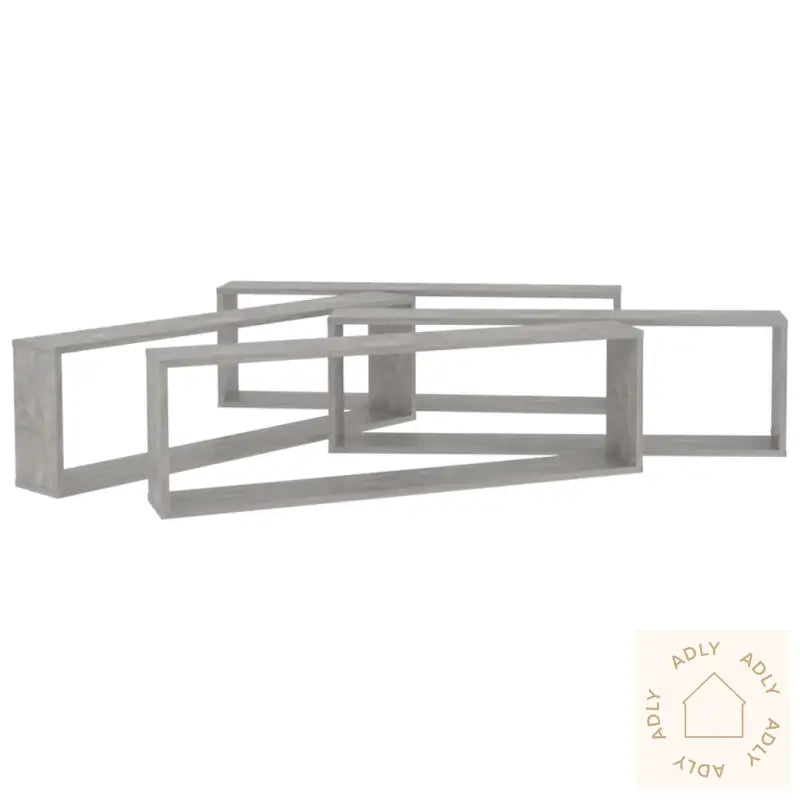 Vegghyller Kube 4 Stk Betonggrå 100X15X30 Cm Konstruert Tre
