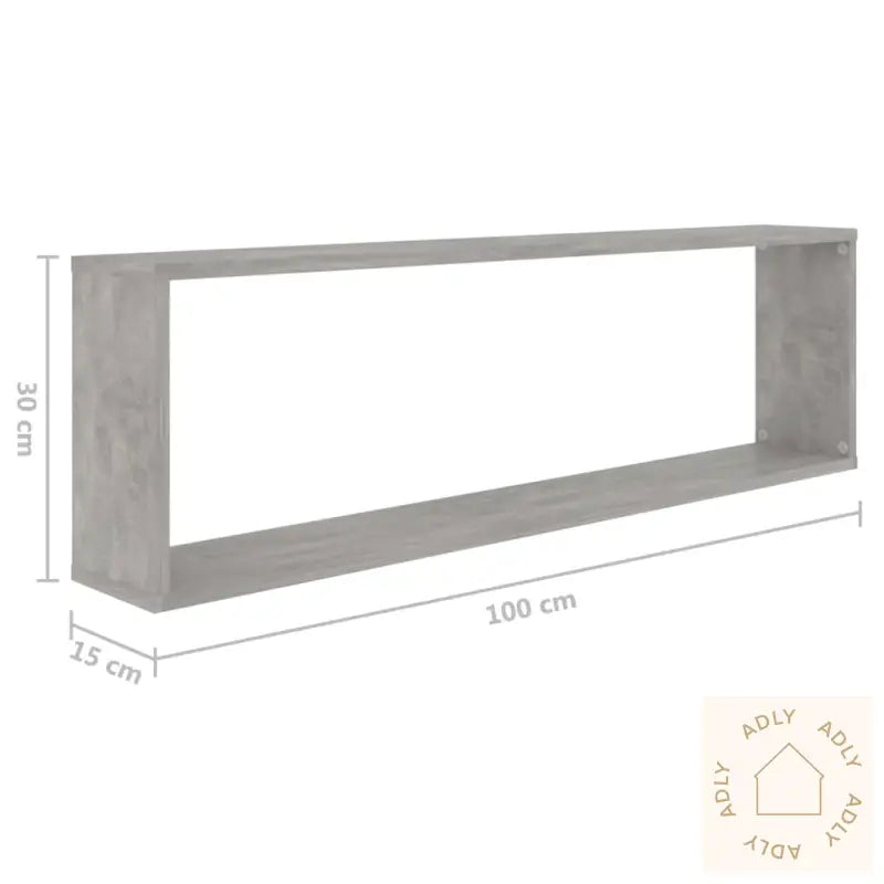 Vegghyller Kube 4 Stk Betonggrå 100X15X30 Cm Konstruert Tre