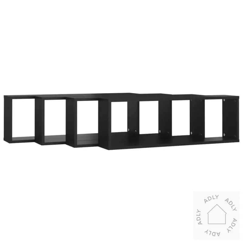 Vegghyller Kubeformet 4 Stk Svart 80X15X26,5 Cm Konstruert Tre
