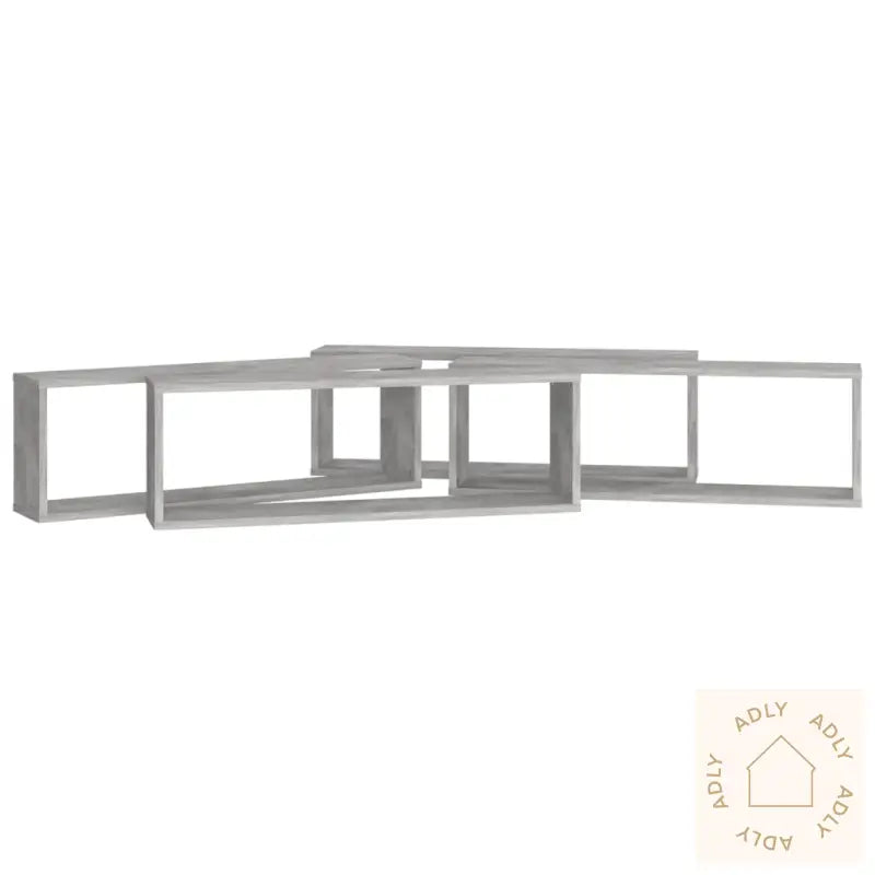 Vegghyller Kube 4 Stk Betonggrå 80X15X26,5 Cm Konstruert Tre