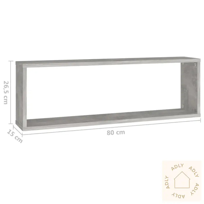 Vegghyller Kube 4 Stk Betonggrå 80X15X26,5 Cm Konstruert Tre