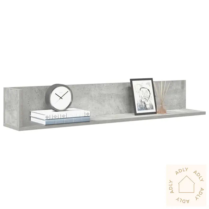 Vegghyller 2 Stk Betonggrå 100X16,5X16,5 Cm Konstruert Tre
