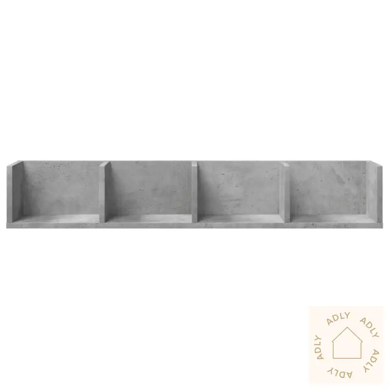 Veggskap 2 Stk Betonggrå 99X18X16,5 Cm Konstruert Tre