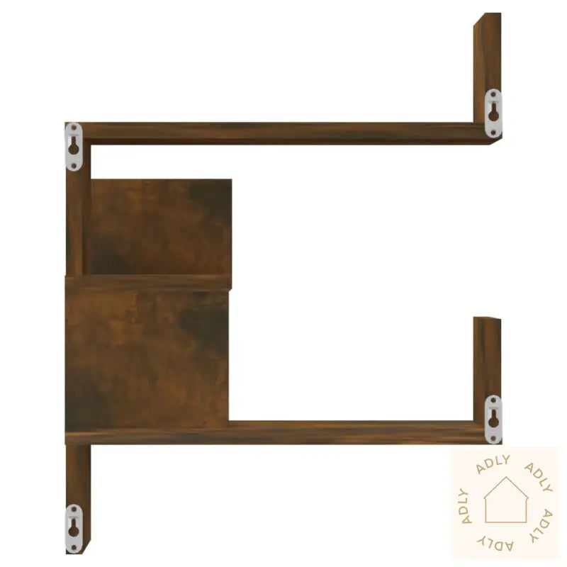 Vegg Hjørnehyller 2 Stk Røkt Eik 40X40X50 Cm Konstruert Tre