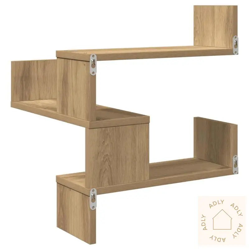Vegg Hjørnehyller 2 Stk Artisan Eik 40X40X49,5Cm Konstruert Tre