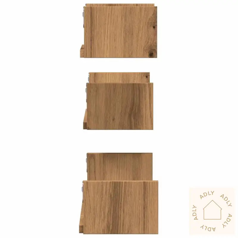 Vegghyller 3 Stk Artisan Eik Konstruert Tre