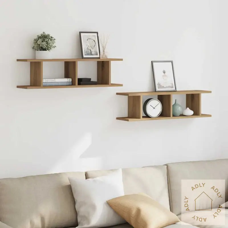 Vegghyller 2 Stk Artisan Eik 75X18X20 Cm Konstruert Tre
