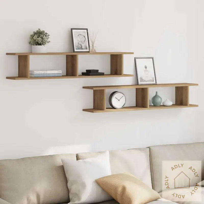 Vegghyller 2 Stk Artisan Eik 105X18X20 Cm Konstruert Tre