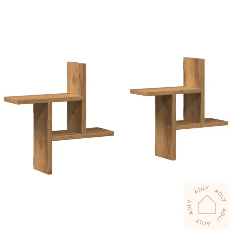Vegghyller 2 Stk Artisan Eik 38X12X38 Cm Konstruert Tre