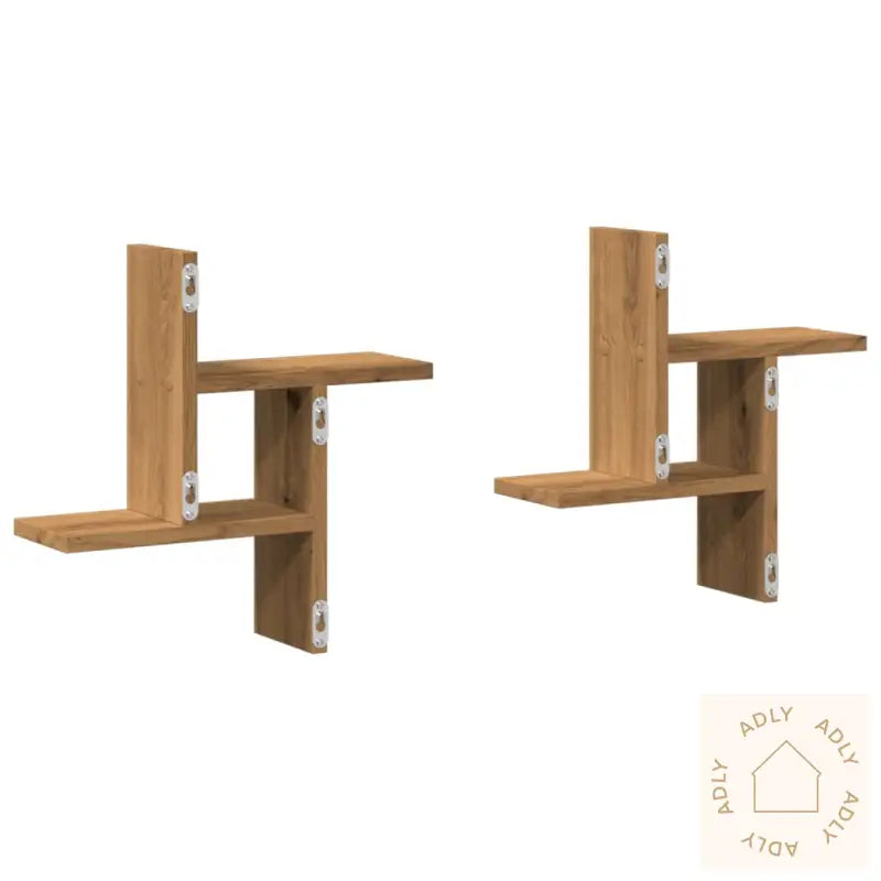 Vegghyller 2 Stk Artisan Eik 38X12X38 Cm Konstruert Tre