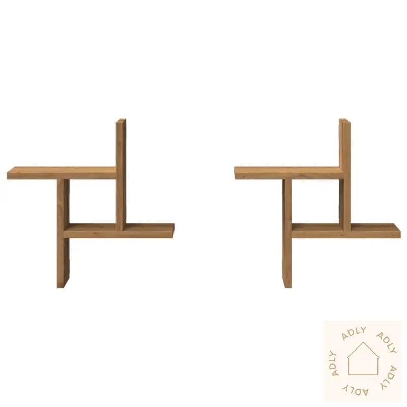 Vegghyller 2 Stk Artisan Eik 38X12X38 Cm Konstruert Tre