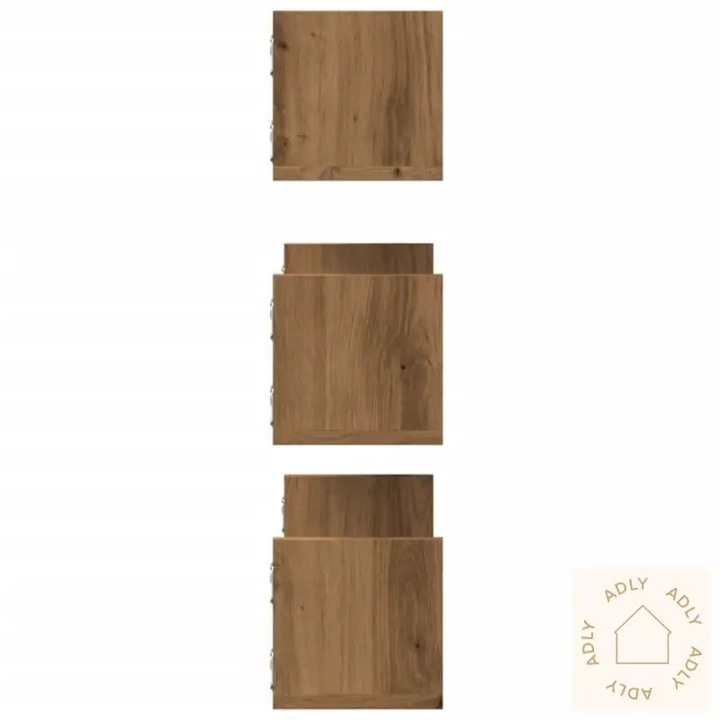 Vegghyller 3 Stk Artisan Eik 58X18X18 Cm Konstruert Tre