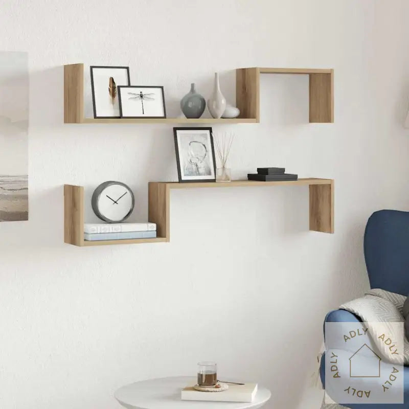 Vegghyller 2 Stk Artisan Eik 100X15X20 Cm Konstruert Tre